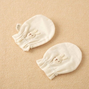 日本Amorosa Mamma有機棉新生兒手套-兔子刺繡