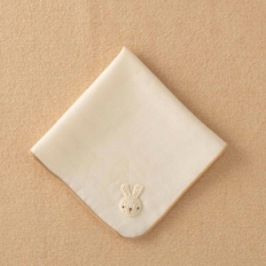 日本Amorosa Mamma有機棉紗布手帕-小兔刺繡