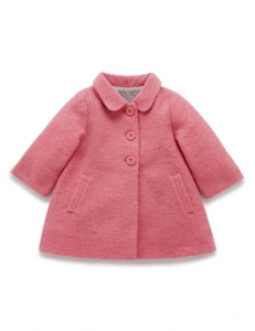 Purebaby輕盈羊毛大衣-12M~4T-粉紅色