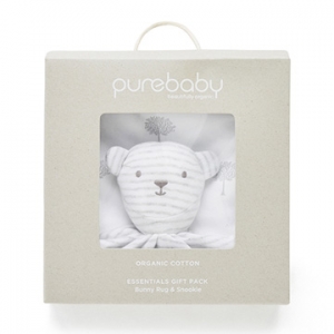 Purebaby 有機棉棉毯安撫巾禮盒-灰色