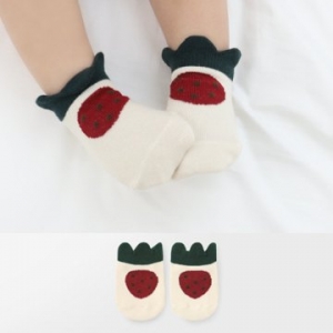 Merebe嬰童短襪-草苺圖案