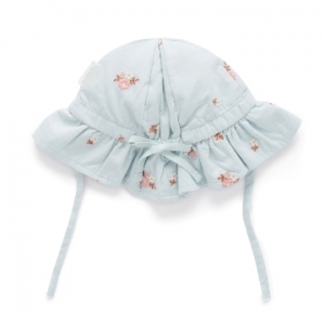 Purebaby有機棉嬰兒遮陽帽3~24月-水果刺繡