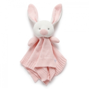 Purebaby有機棉小兔安撫巾-粉紅兔