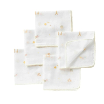 日本OP mini 純棉紗布巾/手帕 5件組 