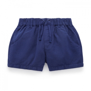 Purebaby有機棉男童短褲-深藍
