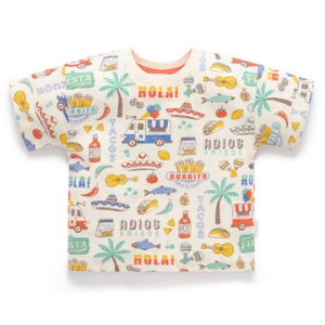 Purebaby有機棉男童短袖上衣-彩色嘉年華