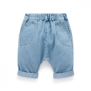 Purebaby有機棉嬰兒長褲-牛仔